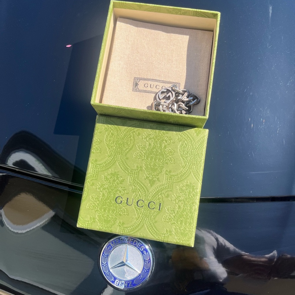 Authentic Gucci distressed .925 Sterling Silver 8.0 in bracelet. Made in Italy! - Picture 5 of 12